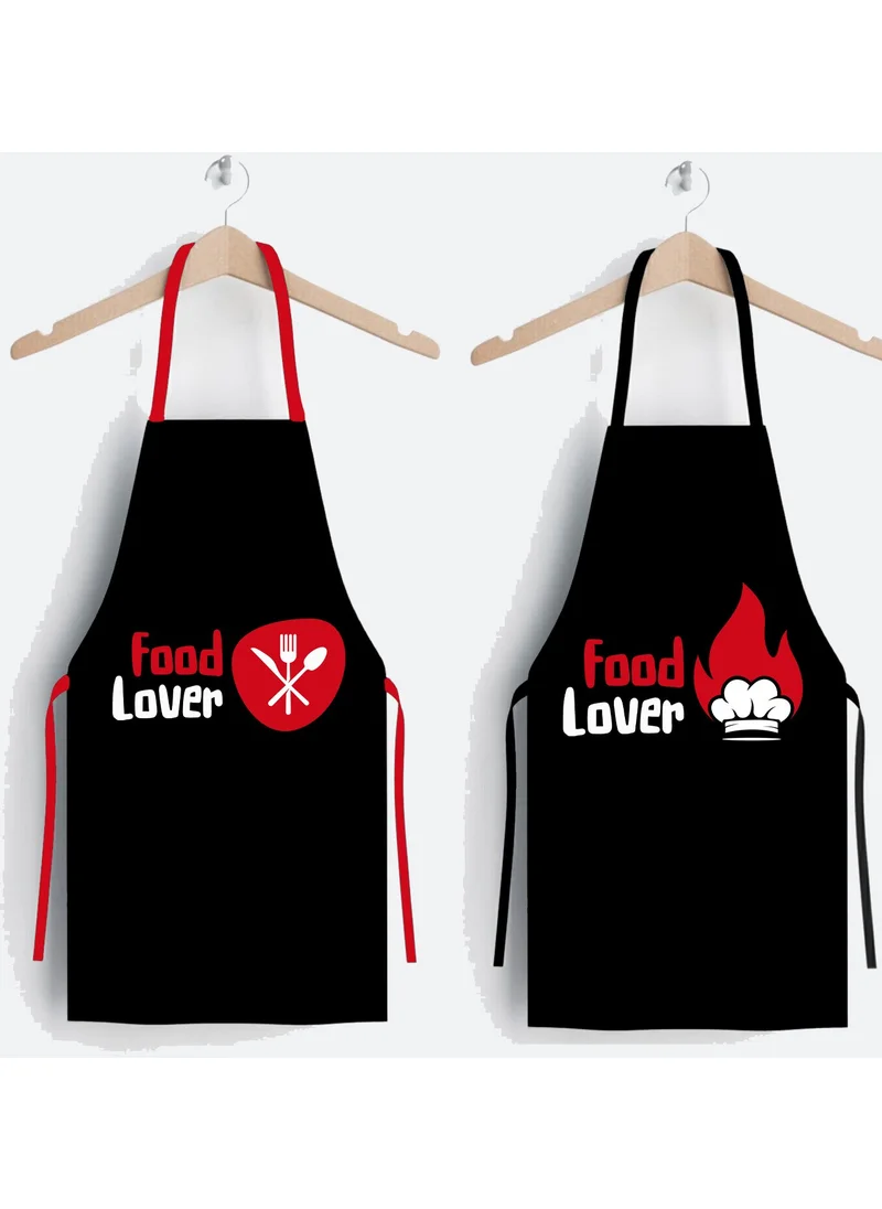 Ays Home 2-Piece Kitchen Apron Set for the Love of Food