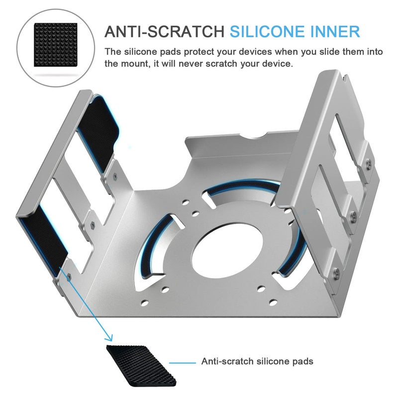 IFCASE Mac Studio Mount, IFCASE Heat Dissipation Design Anti-Scratch Inner Aluminum Under Desk, Wall Mount Stand for Mac Studio M2 M1 Max, Ultra (Silver) - Image 5