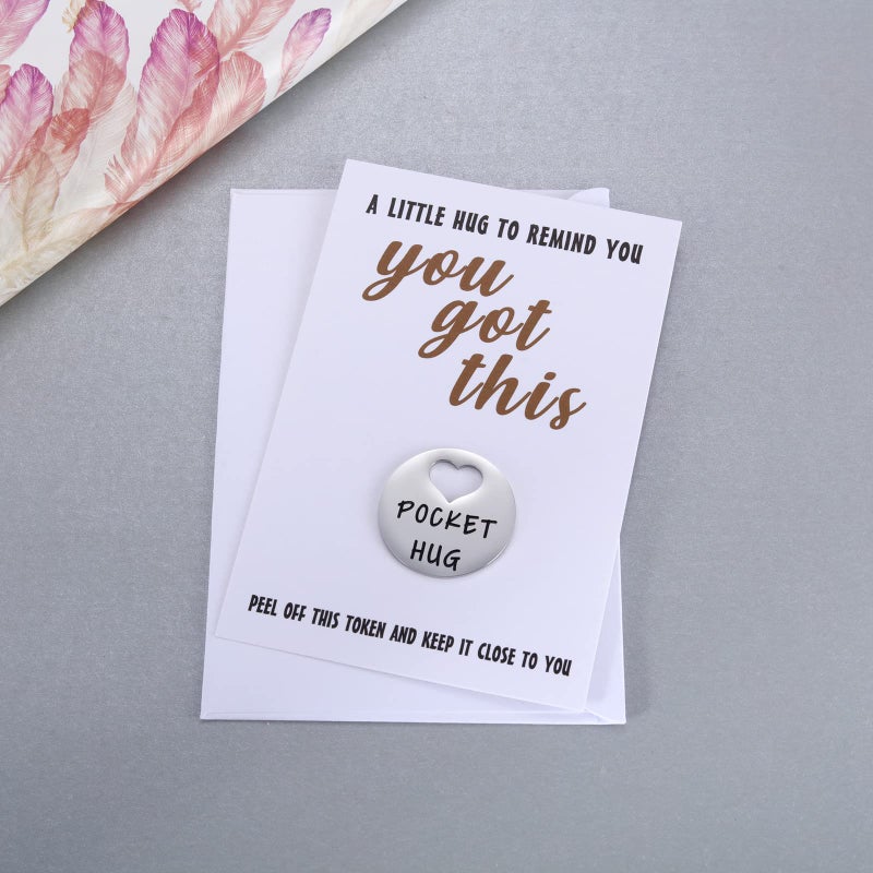 Mixjoy You Got This Pocket Hug Token & Greeting Card For Friends Family  Think Of You Missing You Gift  Positivity Cheer Up Gift For Him Her  Sengding A Hug Gifts - Image 3