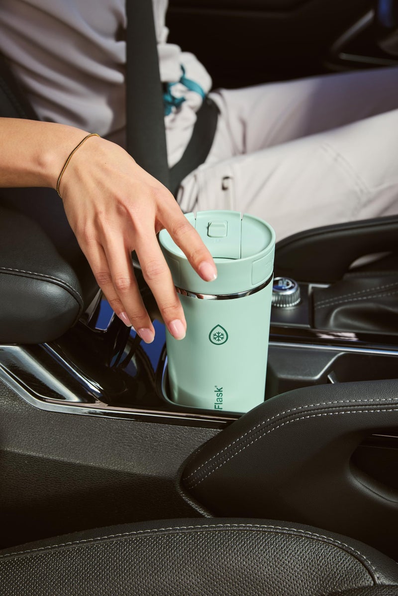 ThermoFlask Stainless Steel Travel Coffee Tumbler with Sip-N-Lok Auto-Seal Lid (16 oz, Pitch Black) - Leakproof Insulated Mug for Coffee & Tea - Image 3