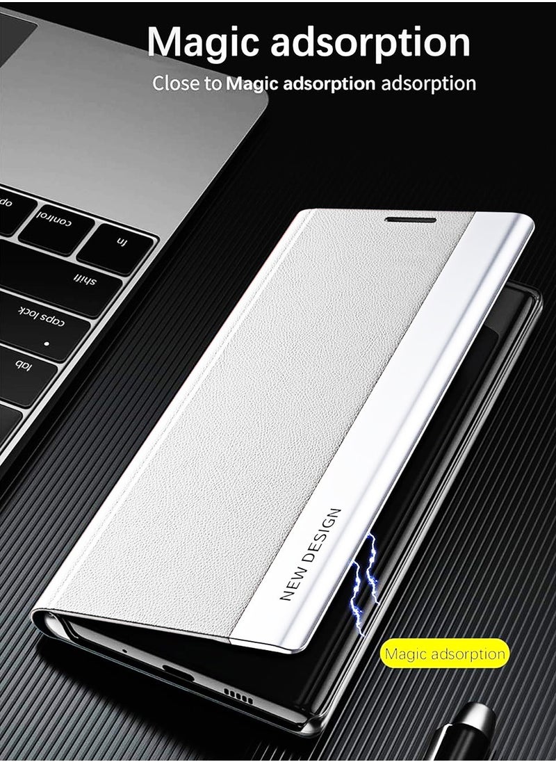 X-level Honor X9c Flip Case,Ultra Slim TPU Leather Full Body Protection Magnetic Stand Shockproof Phone Cover,White  - Image 4