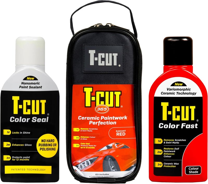 T-Cut 365 Paintwork Perfection, Radiant Red + Wax Applicator Set and Handle Classic modern blend design - Image 1