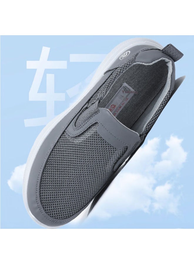Anglerfish Ankang Old Beijing Cloth Shoes For Men, Summer Mesh Shoes, Breathable Casual Slip-on Dad Shoes A1018 Gray 40 - Image 3