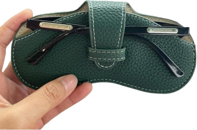 POSICHE Portable Eyeglass Case - Ultra-Fine Leather Soft & Protective Glasses Storage Bag for Men & Women - Image 1