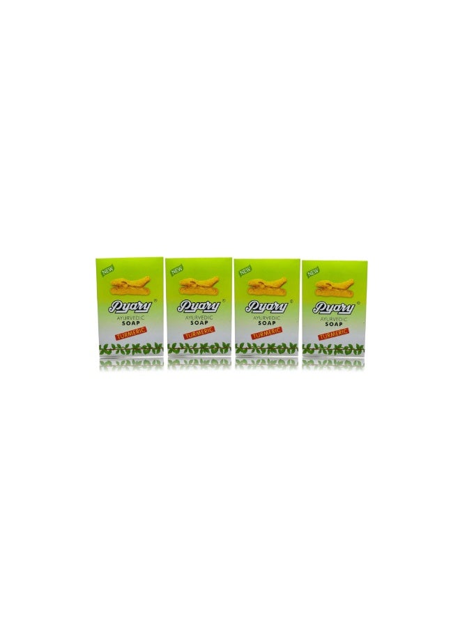 Pyary 4 Pcs Pyary Natural Turmeric Soap Bars 75g – Skin brightening, purifying, and anti-acne - Image 1
