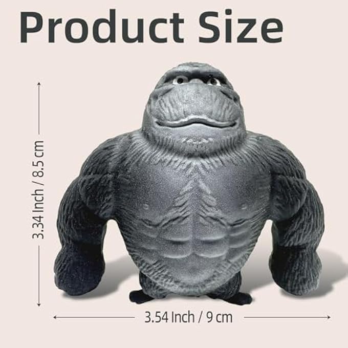 AiSiXin Squishy Monkey Toys For Kids And Adults, Stretchy Moneky Stress Balls Squeeze Toys, Animals Sensory - Gorilla Decompress Fidget Party Favors, Easter Basket Stuffers - Image 3