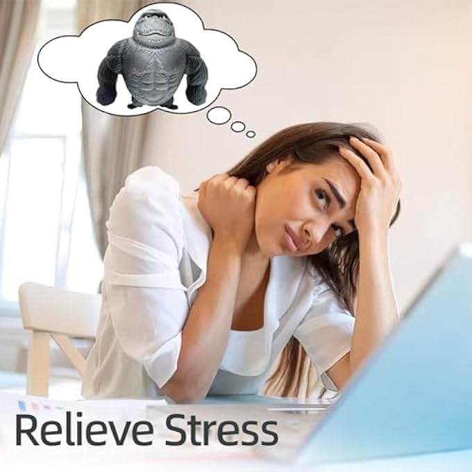 AiSiXin Squishy Monkey Toys For Kids And Adults, Stretchy Moneky Stress Balls Squeeze Toys, Animals Sensory - Gorilla Decompress Fidget Party Favors, Easter Basket Stuffers - Image 5