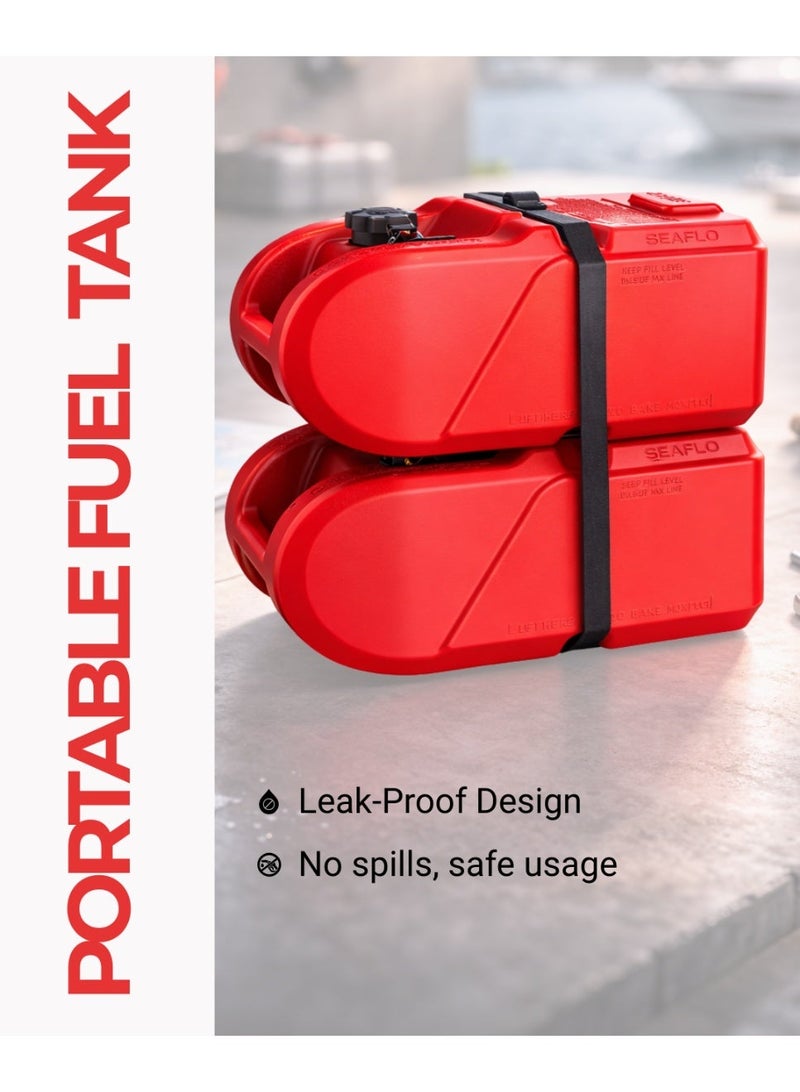 SEAFLO Portable Marine Boat Fuel Tank with Gauge, 3 Gallon (12L) / 6 Gallon (24L) — Leakproof Low Permeation Tank, Automatic Vacuum Valve, 1/4" NPT, Ethanol Compatible, Red - Image 2