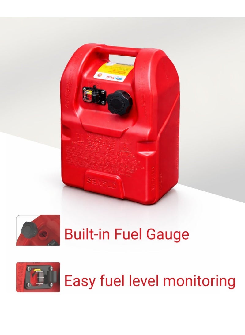 SEAFLO Portable Marine Boat Fuel Tank with Gauge, 3 Gallon (12L) / 6 Gallon (24L) — Leakproof Low Permeation Tank, Automatic Vacuum Valve, 1/4" NPT, Ethanol Compatible, Red - Image 5