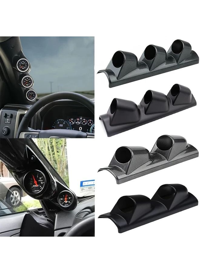 Durable ABS Black Triple Gauge Pod 52mm Dashboard Mount 3 Hole Holder for Car Instruments 1pc - Image 1