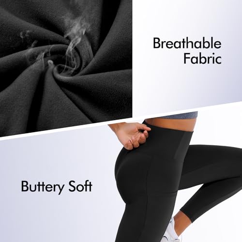 Fawarior High Waisted Leggings for Women, Buttery Soft Workout Yoga Leggings with Pockets Black XXL - Image 5