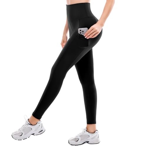 Fawarior High Waisted Leggings for Women, Buttery Soft Workout Yoga Leggings with Pockets Black XXL - Image 1