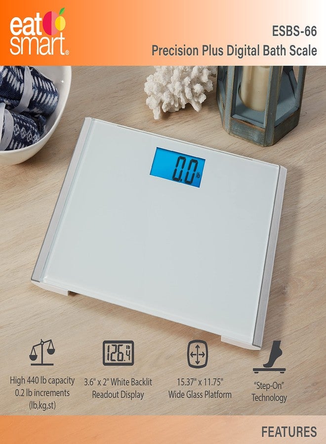 EatSmart Eat Smart Precision Plus Scale, Wide Body Bath Scale for Body Weight, White - Image 3