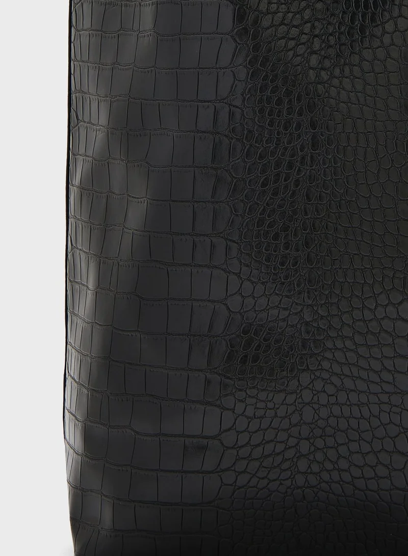 PIECES Pcjasmin Croco Shopper