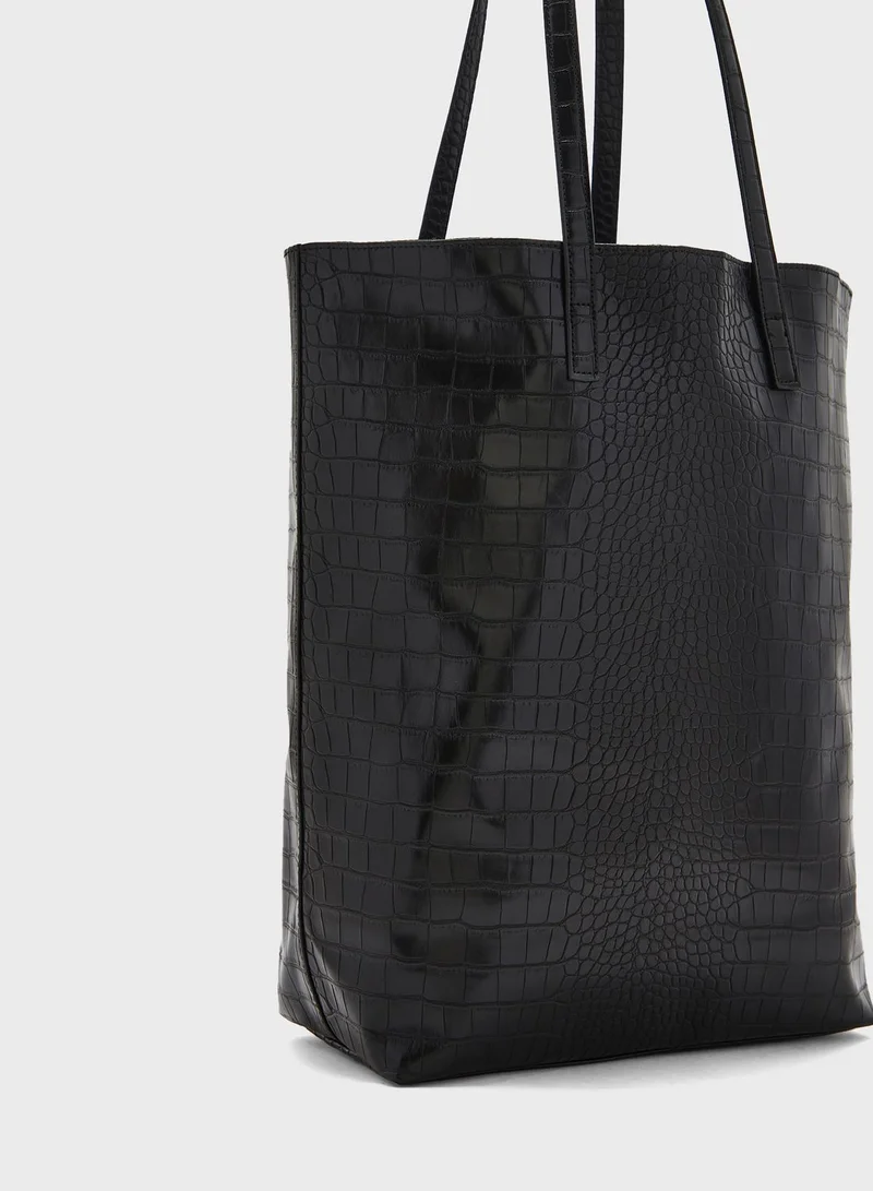 PIECES Pcjasmin Croco Shopper