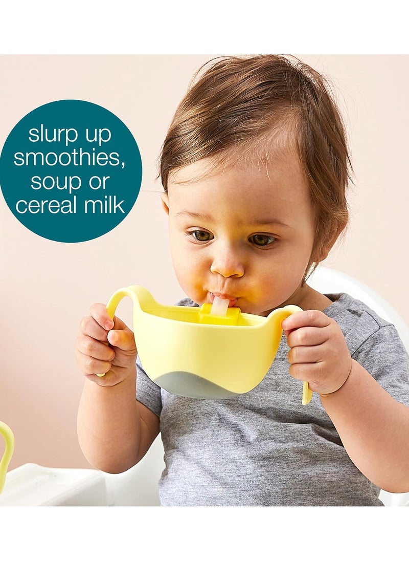 Generic Baby Feeding Dish Spill Proof with Flexible Silicone Straw, 240ml Baby Feeding Dish with Suction Cup and Lid Set, BPA Free and Safe for Infants and Toddlers  - Image 5