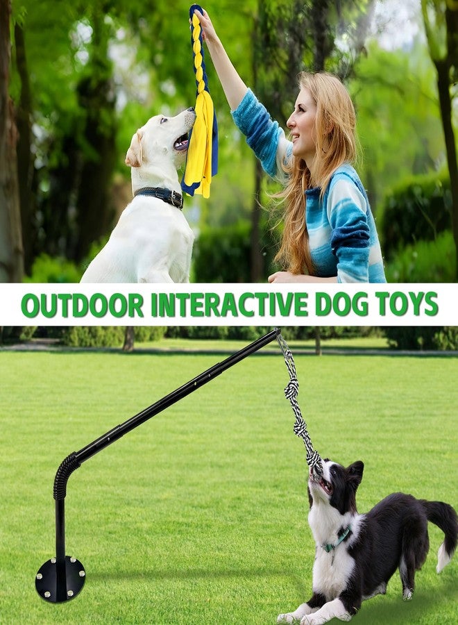 GRETMIX Tether Tug Outdoor Dog Toy, Interactive Exercise Game in Yard, Tether Tug with 2 Rope Toy and Bell for Large Medium Small Dog, Pull Chase and Tug of War - Image 4