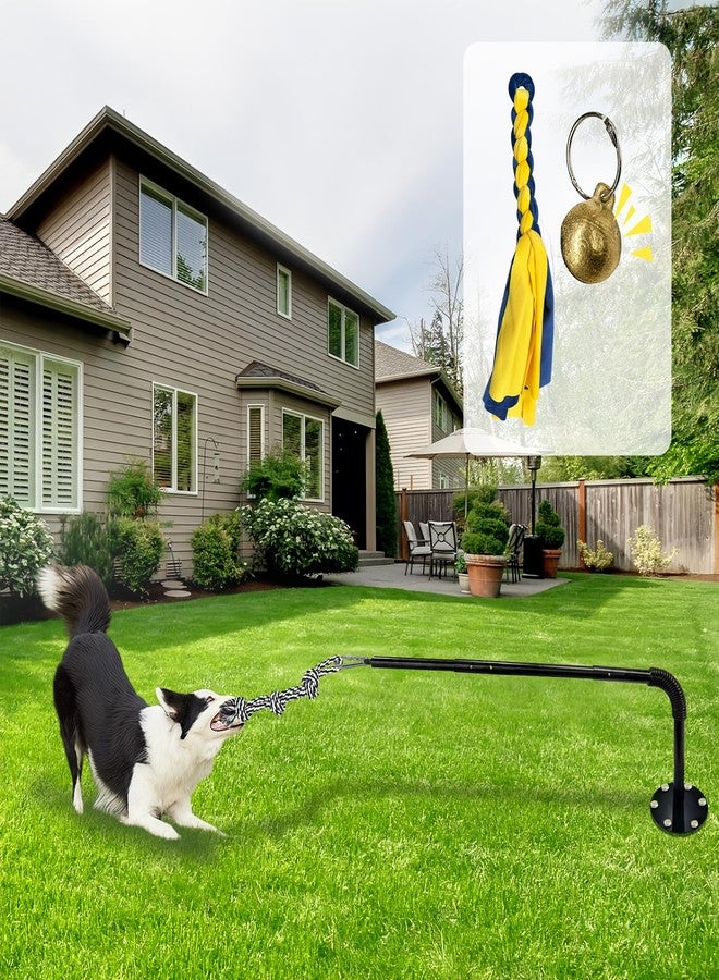 GRETMIX Tether Tug Outdoor Dog Toy, Interactive Exercise Game in Yard, Tether Tug with 2 Rope Toy and Bell for Large Medium Small Dog, Pull Chase and Tug of War - Image 1