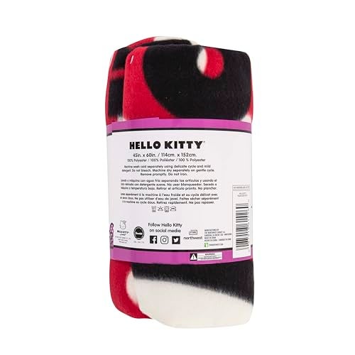 Northwest SANRIO Hello Kitty, "Polka Dot Kitty" Fleece Throw Blanket, 45" x 60", Multi Color - Image 5