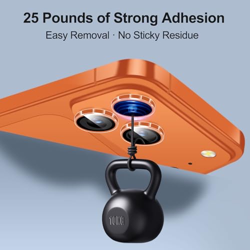 QHOHQ 3 Set Camera Lens Protector for iPhone 17 Pro Max/17 Pro/16 Pro Max/16 Pro/15 Pro Max/15 Pro, Individual Anti Shatter Lens Protector,[15FT Military Grade Protection],1-Second Auto-Install- Clear - Image 4