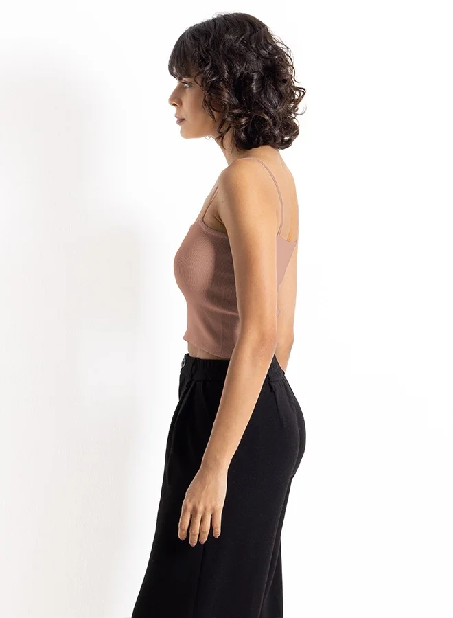 SHAPES RIBBED TOP WITH THIN STRAPS