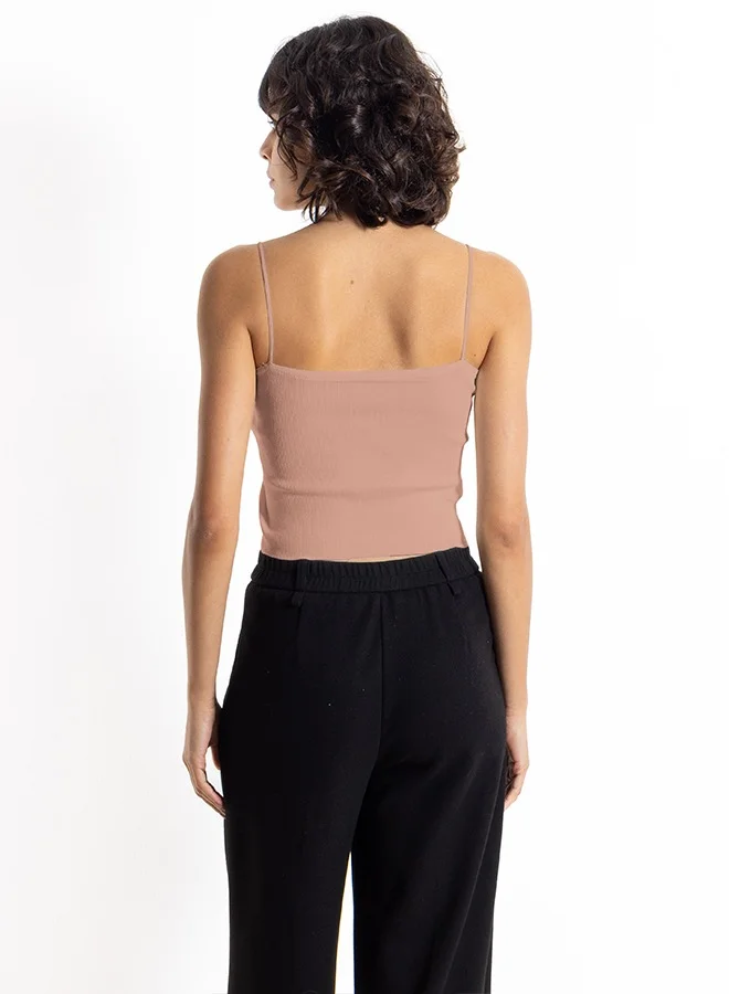 SHAPES RIBBED TOP WITH THIN STRAPS