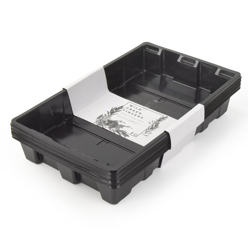 Wild Green Fingers Wild Green Fingers 10 Seed Starting Plant Growing Trays Without Holes  Durable Reusable  Grow and Start Seeds Good for Your Greenhouse microgreens and Hydroponics  Pack of 10 Flats 