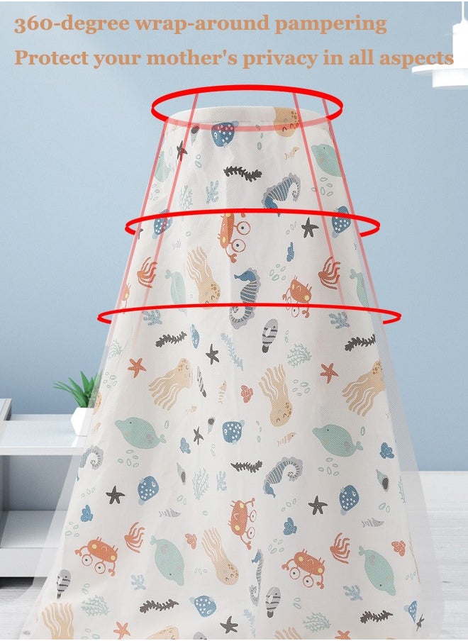Aissiora Nursing cloak Breastfeeding cover-up Cotton Nursing Cover for Breastfeeding 360° Coverage Breathable and Portable Suitable for mothers nursing aprons  - Image 3