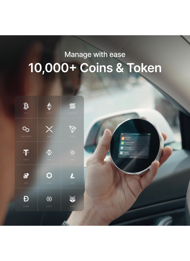 SecuX V20 - Most Secure Crypto Hardware Wallet w/Bluetooth & NFT Support - Cross Platform - Easily Manage Your Bitcoin, Ethereum, BTC, ETH, SOL, LTC, Doge, BNB, Dash, XLM, ERC20, BSC and More