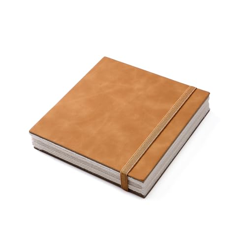 tumuarta Deckle Edge Paper Sketchbook, 92 LB, 150 GSM, 80 Sheets Mixed Media Paper, Acid Free, Handmade Journal Hardbound Sketch Book for Pencil, Ink, Markers, Acrylic and More (6" X 6") - Image 1