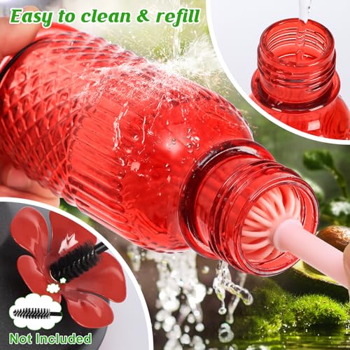 FEED GARDEN Glass Hummingbird Feeder for Outdoors Hanging, 16 OZ Humming Bird Feeders with 4 Bee Guard Feeding Ports & Built-in Ant Moat, Hummingbird Gifts for Mom Bird Feeder for Outside, Red,2 Pack - Image 5