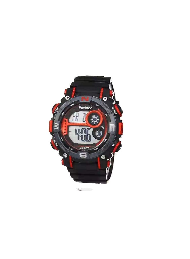 Armitron Sport Men's Dark Red Accented Digital Chronograph Black Resin Strap Watch, 40/8284GBR - Image 4