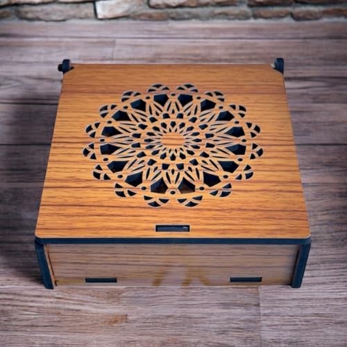 Tresneria Coasters, Set of 6, in Beautiful Green and Yellow Design with Gift Box | Dining Table Accessory | Round Shape | Diwali Gift | Corporate Gift | 4x4 inches, 5 mm Thick - Image 3