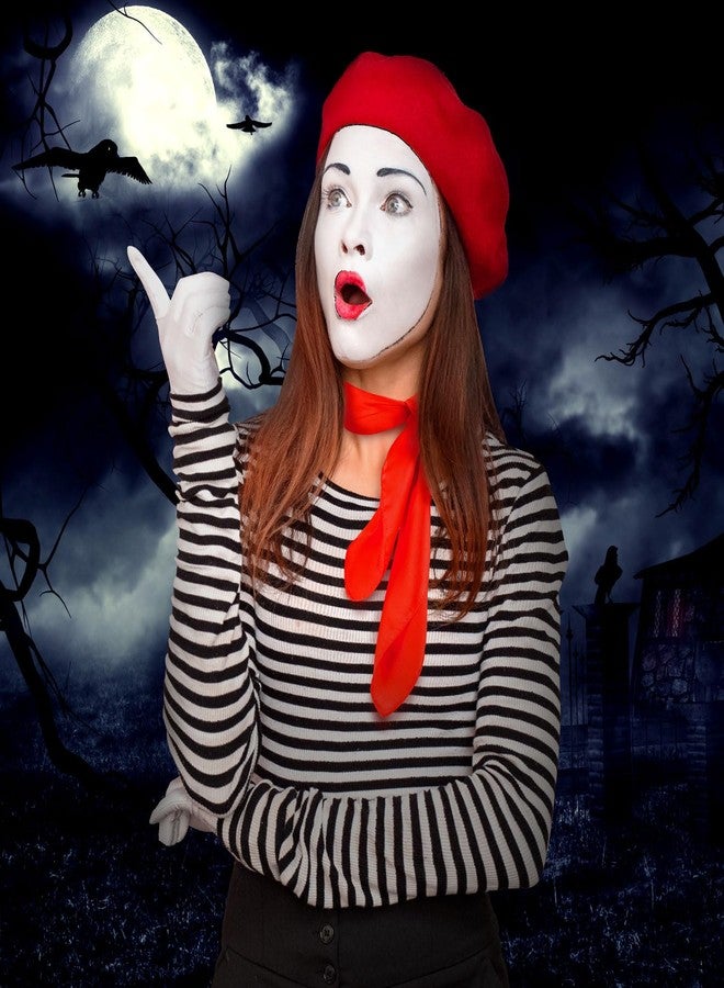 DOCILA Red Berets for Women Ladies Silk Bandana Scarf Retro French Themed Party Painter Cap 50s Cosplay Outfits Accessories Halloween Christmas Costume Gift - Image 4