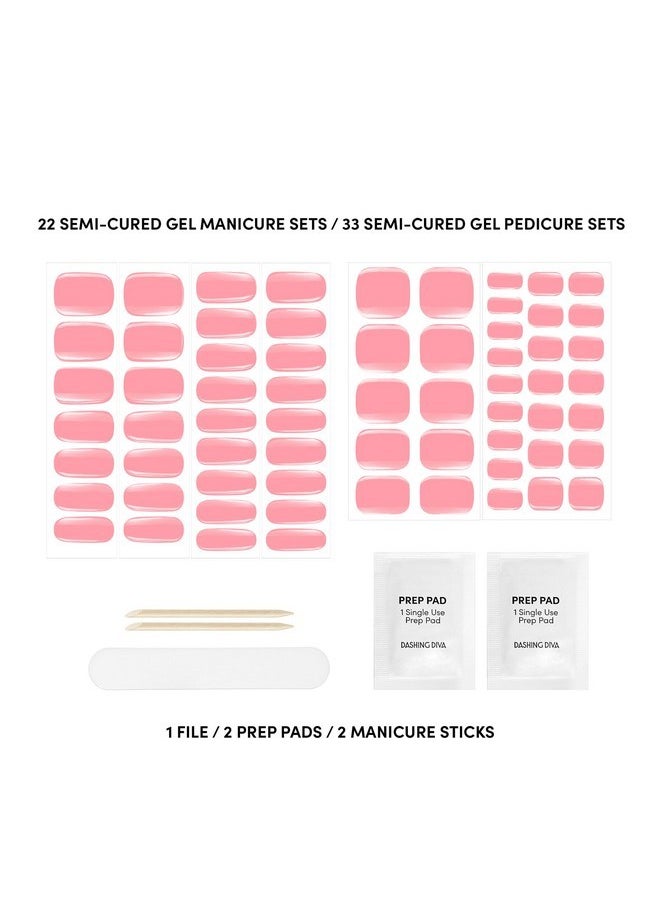 DASHING DIVA Glaze Mani Pedi Kit - The Lolli Lolli - Comes With Led Nail Lamp - Long Lasting, Semicured Gel Nail Strips For Toes & Hands  - Image 4