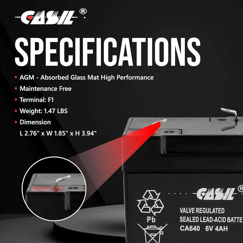 Casil CA640 6v 4ah UPS Battery for Lithonia ELB06042 (2) - Image 5