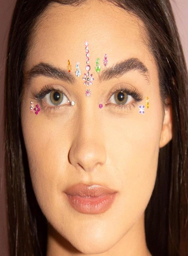 VAMA Fashions Multi Bindi Sticker Long Crystal Multi Bindis Bridal Forehead Tika Wedding Face Jewels Eye Decoration Makeup For Women, 50 Grams - Image 4