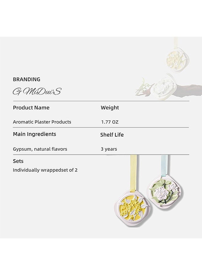 MXN 2 PCS Car Air Fresheners for Women and Men, Osmanthus and Gardenia Car Mirror Aromatherapy Pendants, Cute Car Decorations and Accessories - Image 2