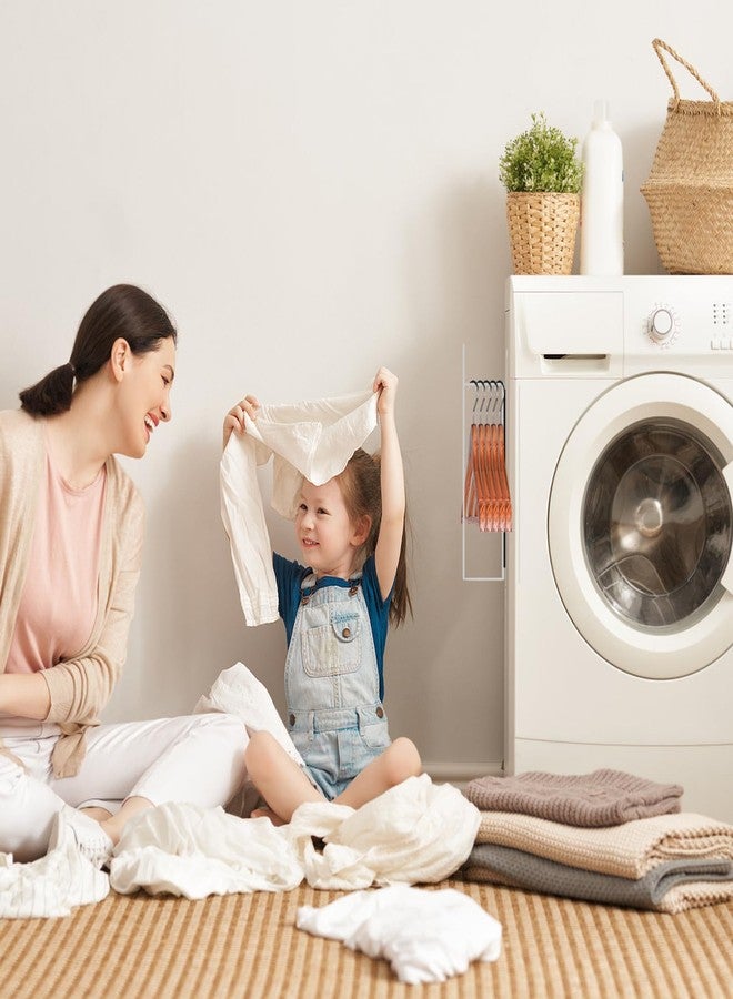 sunoyar Magnetic Hanger Organizer, Strong Magnetic Hanger Holder for Laundry Room Washer, Capacity Upgrade Hangers Storage Stacker Holds up to 40 Metal Hangers White 1Pack - Image 5