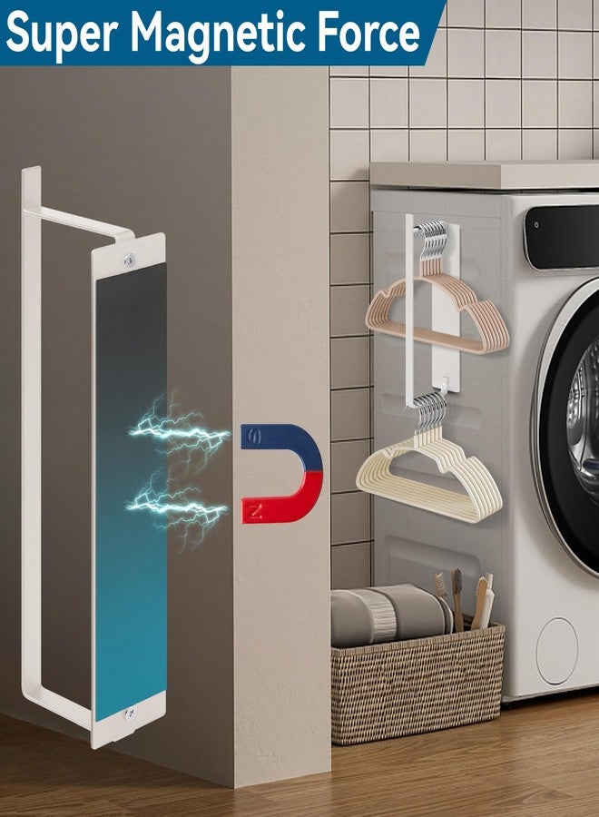 sunoyar Magnetic Hanger Organizer, Strong Magnetic Hanger Holder for Laundry Room Washer, Capacity Upgrade Hangers Storage Stacker Holds up to 40 Metal Hangers White 1Pack - Image 4