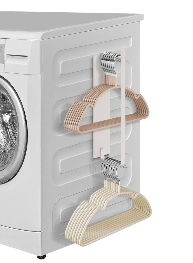 sunoyar Magnetic Hanger Organizer, Strong Magnetic Hanger Holder for Laundry Room Washer, Capacity Upgrade Hangers Storage Stacker Holds up to 40 Metal Hangers White 1Pack - Image 1