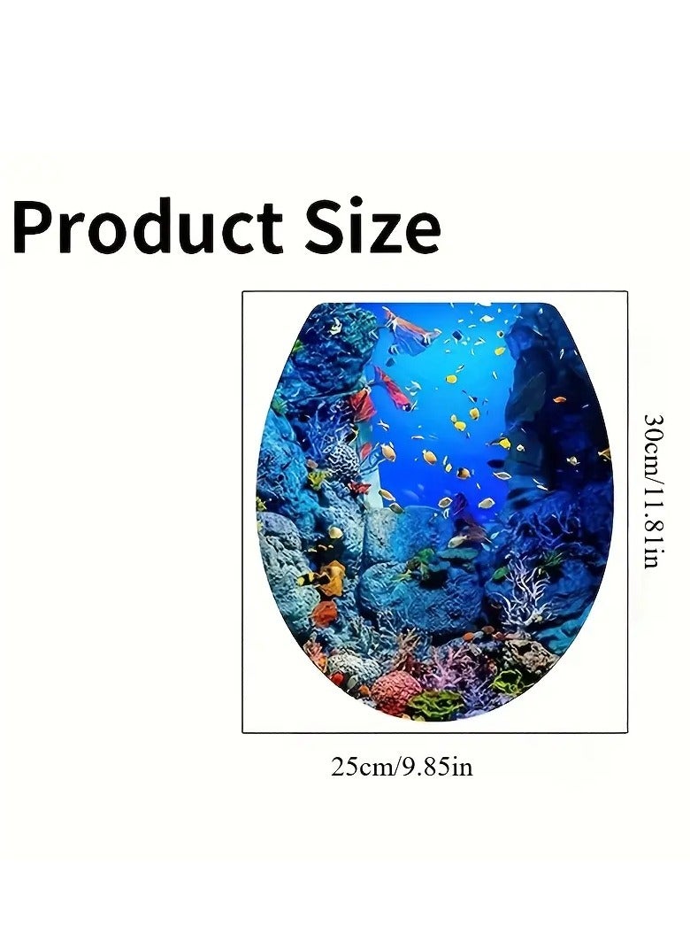بامير ملصقات حمام ذاتية اللصق من Ocean Wonder - مشهد نابض بالحياة تحت الماء مع الشعاب المرجانية والأسماك، ملصقات سهلة التركيب للحمام وغرفة المعيشة وديكور غرفة النوم - بلاستيك متين، هدية مثالية للعطلات، ديكور وإكسسوارات الحمام، تصميم مرح، ملصقات سهلة التركيب - Image 2