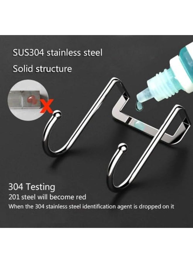JZS Over Cabinet Drawer Double Hooks 304 Stainless Steel Narrow Door Hook for Kitchen, Bathroom, Drawer, Wardrobe Door, Cabinet Door Pack of 8 - Image 4