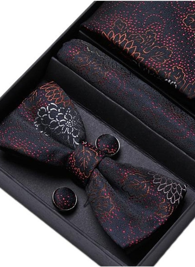 Generic - 5 pcs high-end tie for men business professional formal tie bow tie cufflinks square scarf fashion accessories gift box - Image 1