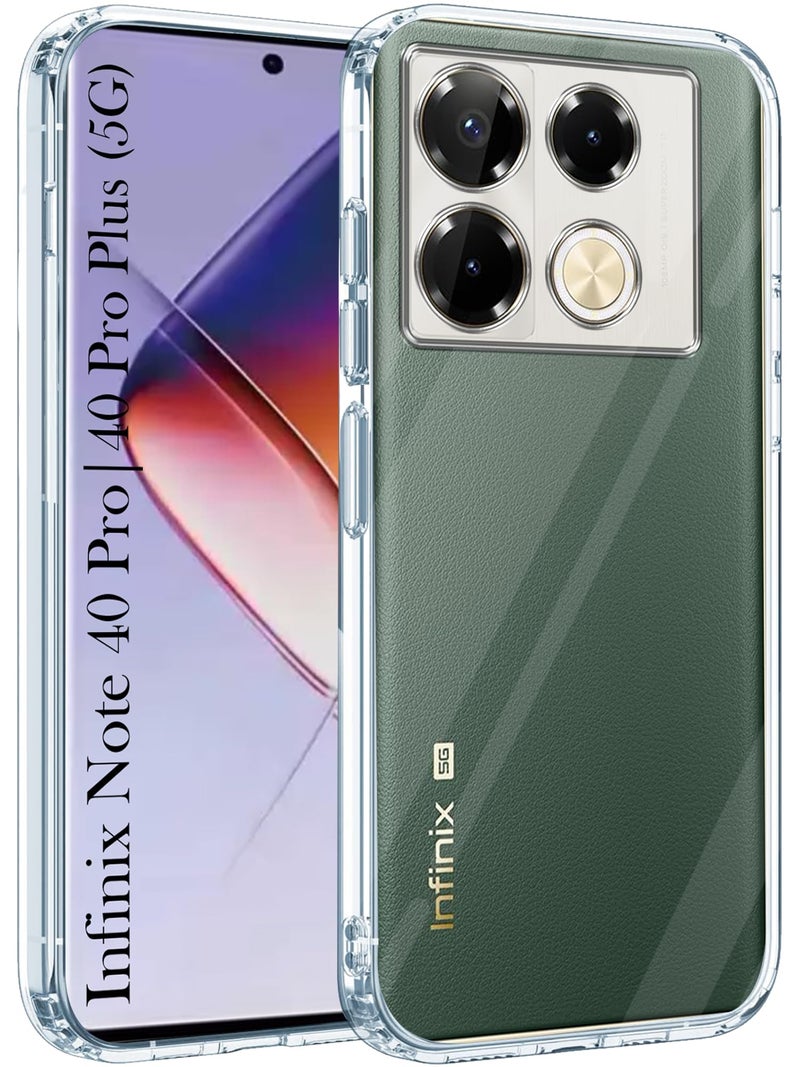 Jkobi Back Cover for Infinix Note 40 Pro 5G | Infinix Note 40 Pro Plus (Silicone Clear Shockproof Case with Camera Protection | Soft and Flexible | Transparent) - Image 1