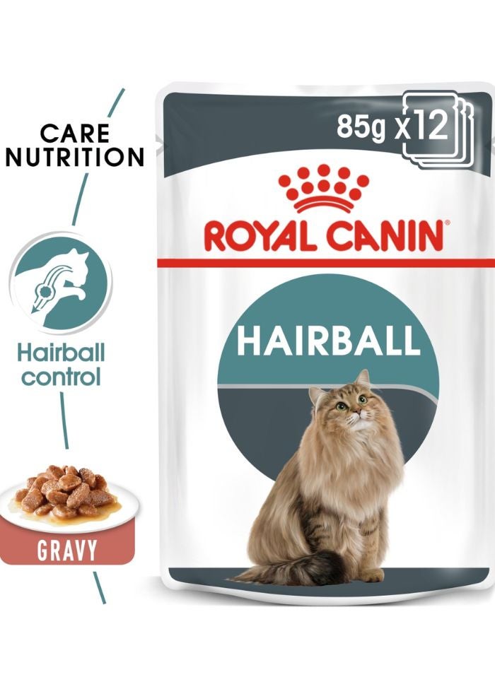 ROYAL CANIN Feline Care Nutrition Hairball Gravy (WET FOOD - Pouches) 12 x 85g - Image 1