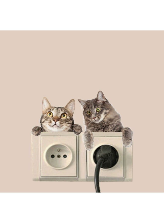 4 Pack Cute Cat Dog Light Switch Wall Stickers, 9 × 9.2 cm Funny Pet Animal Switch Panel Decals, Self-Adhesive Removable Wall Art Decor, Cartoon Puppy Kitten Vinyl Wall Decoration for Bedroom Kids Room Home Decor - Image 5