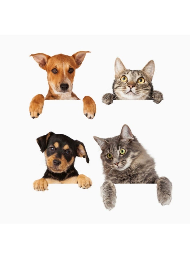 4 Pack Cute Cat Dog Light Switch Wall Stickers, 9 × 9.2 cm Funny Pet Animal Switch Panel Decals, Self-Adhesive Removable Wall Art Decor, Cartoon Puppy Kitten Vinyl Wall Decoration for Bedroom Kids Room Home Decor - Image 3