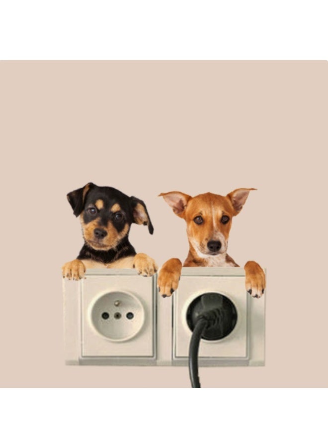 4 Pack Cute Cat Dog Light Switch Wall Stickers, 9 × 9.2 cm Funny Pet Animal Switch Panel Decals, Self-Adhesive Removable Wall Art Decor, Cartoon Puppy Kitten Vinyl Wall Decoration for Bedroom Kids Room Home Decor - Image 4