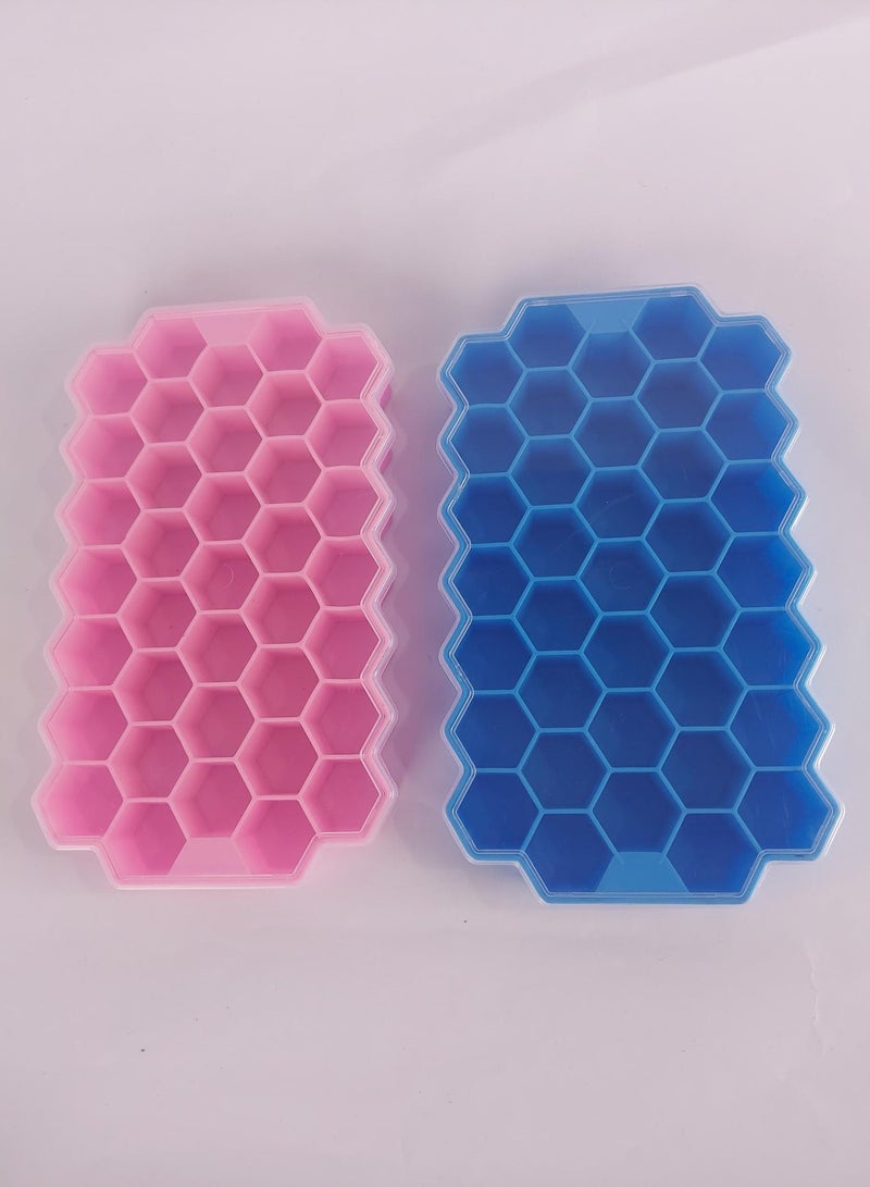 Honeycomb Silicone Ice Cube Tray With Lid Clear - Image 2